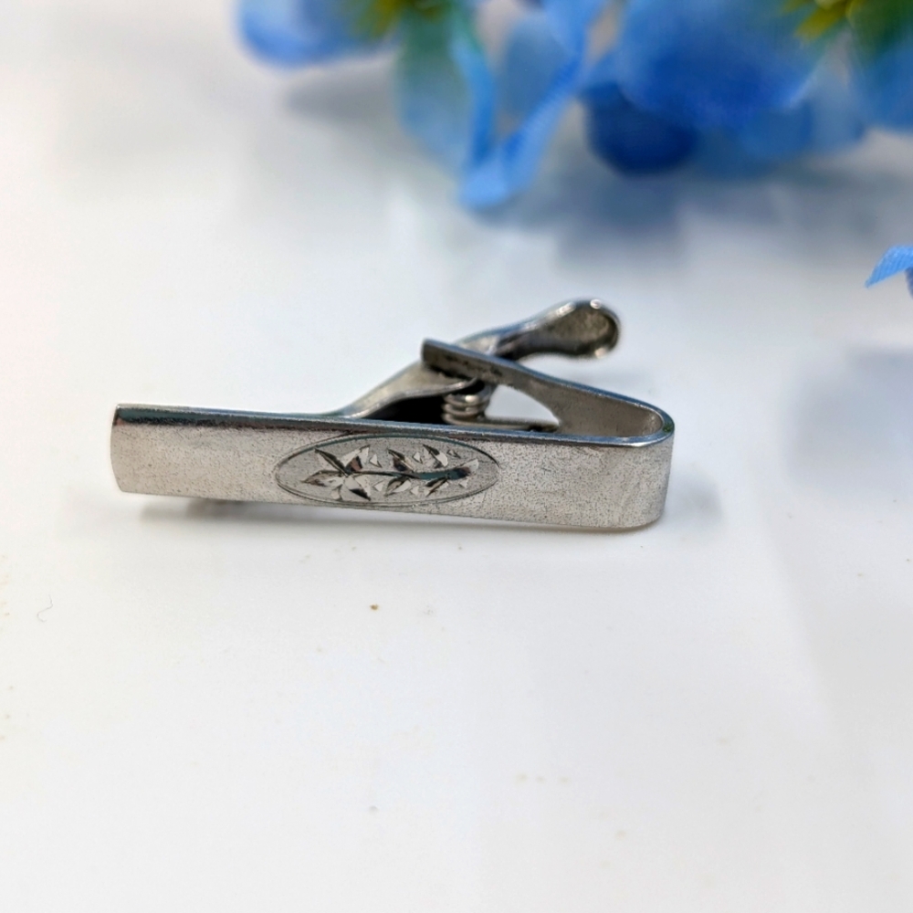 925 Sterling Silver Signed M.I.L. Brand Vintage Tie Bar